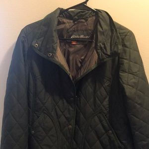 Eddie Bauer olive green quilted jacket